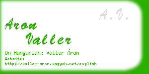 aron valler business card